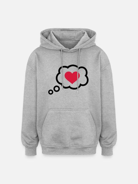 Bulle - Sweat à capuche oversize unisexe - gris chiné