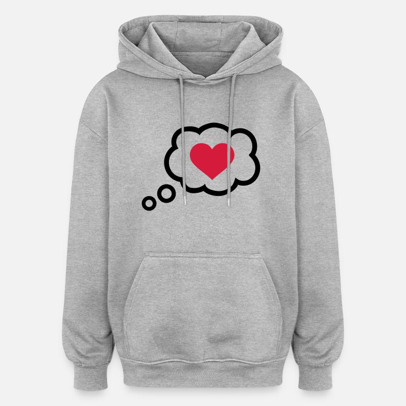 Bulle - Sweat à capuche oversize unisexe - gris chiné