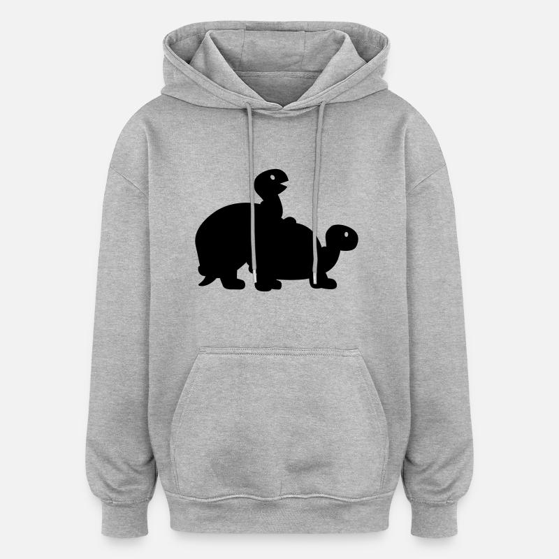 Tortue - Sweat à capuche oversize unisexe - gris chiné