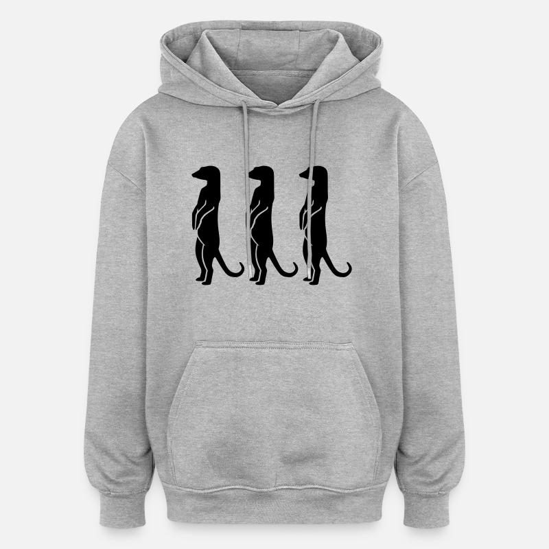 Suricate - Sweat à capuche oversize unisexe - gris chiné