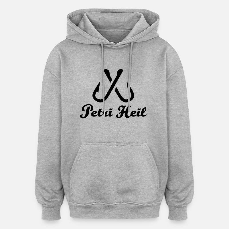 Petri Heil - Oversized Unisex Hoodie - Grau meliert