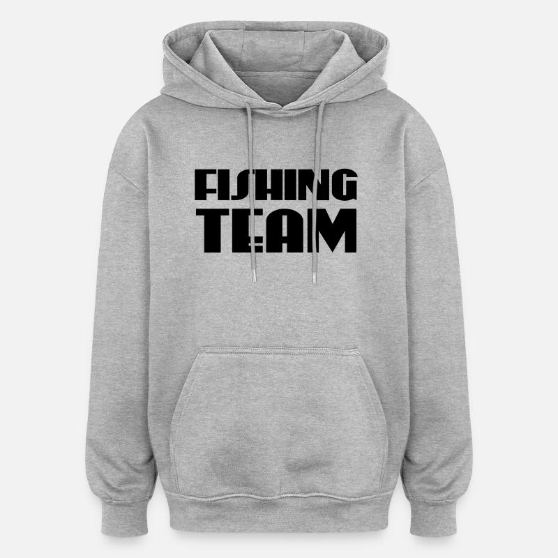 Fishing Team - Sweat à capuche oversize unisexe - gris chiné