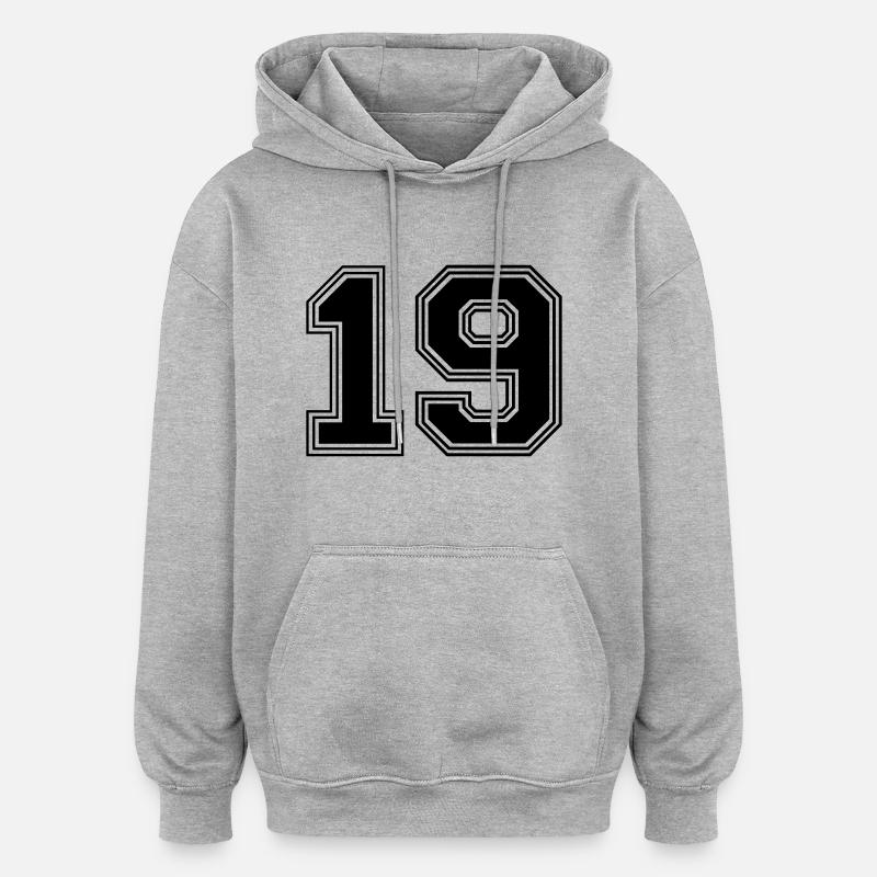 19_numéro_19_(s31) - Sweat à capuche oversize unisexe - gris chiné