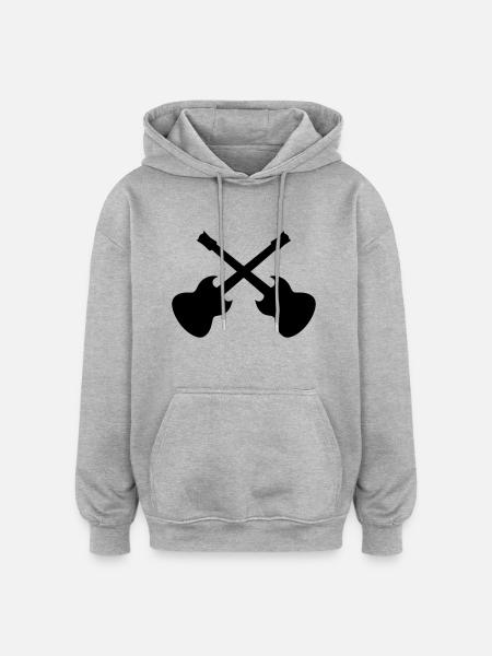 guitares - Sweat à capuche oversize unisexe - gris chiné
