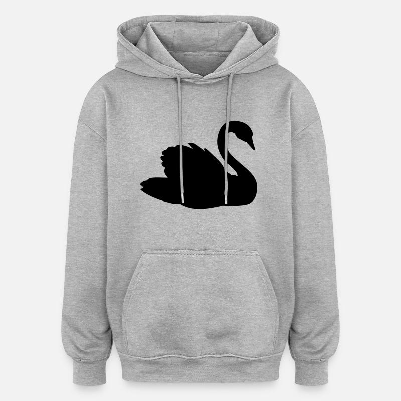 Cygne - Sweat à capuche oversize unisexe - gris chiné