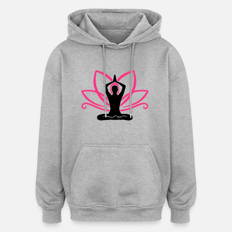 Meditation - Sweat à capuche oversize unisexe - gris chiné
