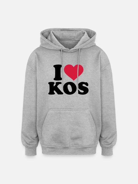 Kos - Oversized Unisex Hoodie - Grau meliert