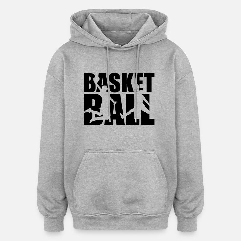 Basketball - Sweat à capuche oversize unisexe - gris chiné
