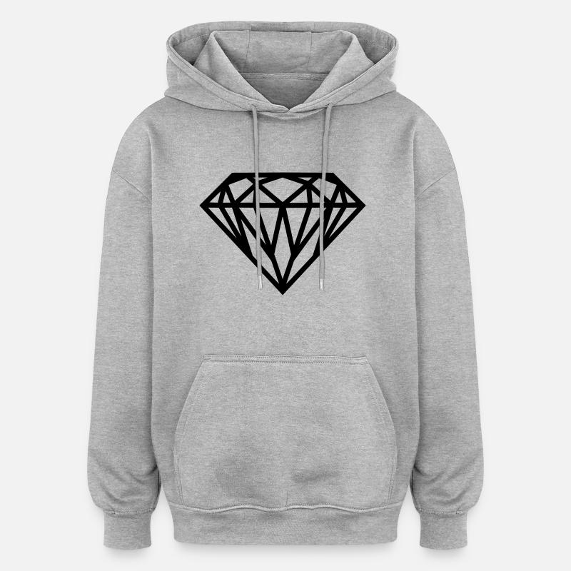 Diamond - Oversized Unisex Hoodie - heather grey