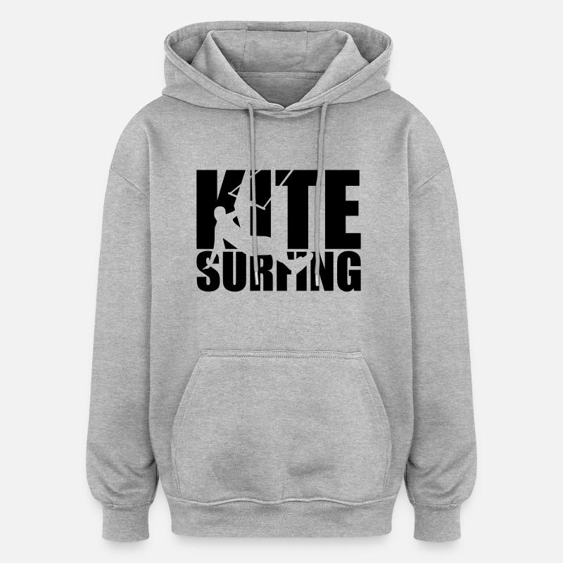Kitesurfing - Sweat à capuche oversize unisexe - gris chiné