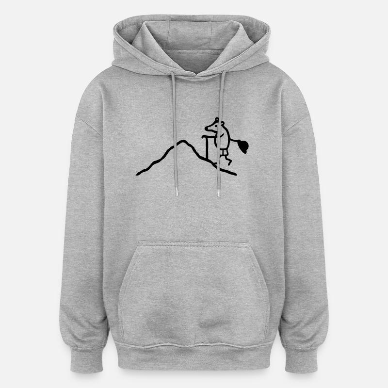 Climb mole - Oversized Unisex Hoodie - heather grey