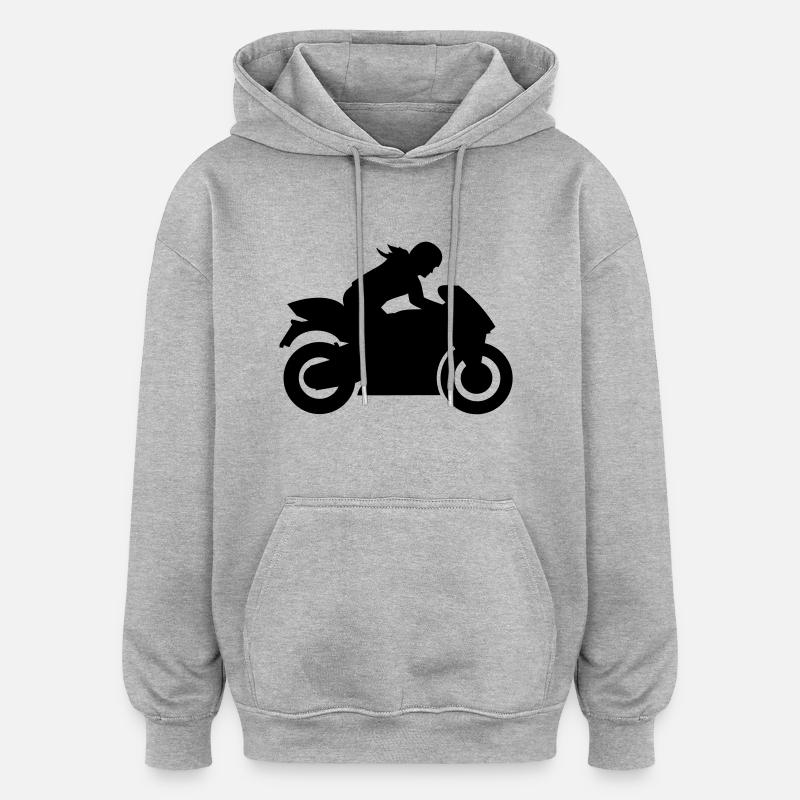 Motocycle - Sweat à capuche oversize unisexe - gris chiné