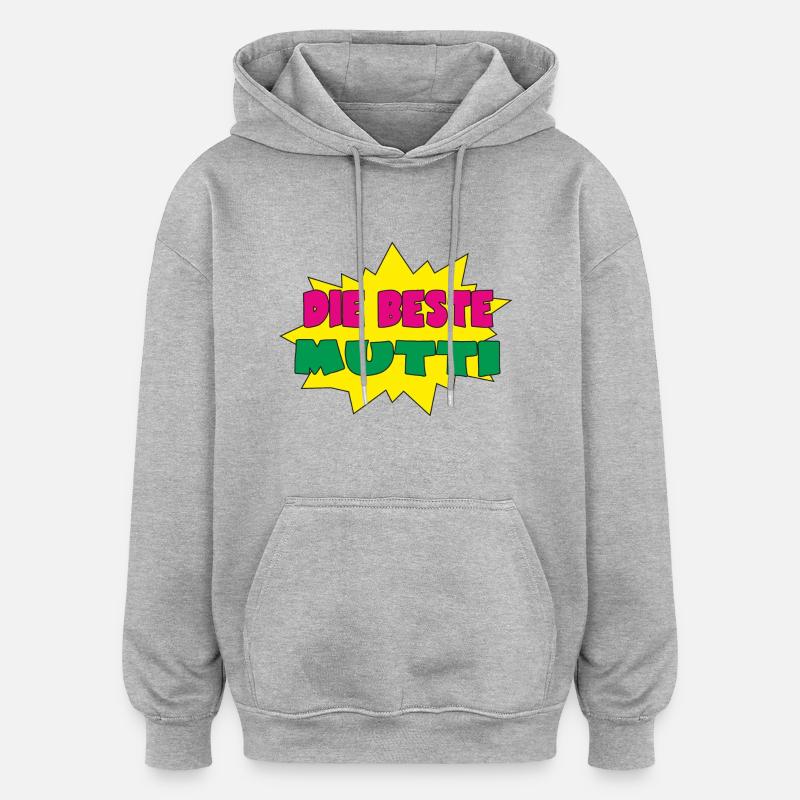 Die beste mutti - Sweat à capuche oversize unisexe - gris chiné