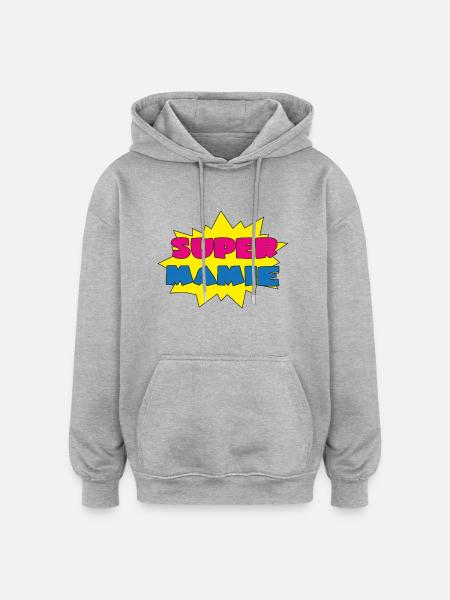 Super mamie - Oversized Unisex Hoodie - Grau meliert