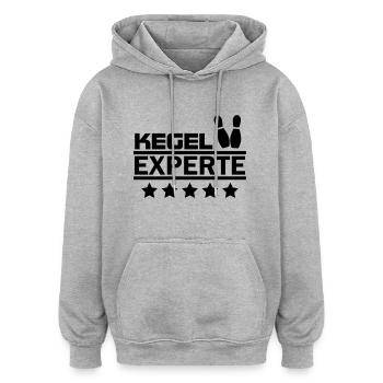 kegel experte - Oversized Unisex Hoodie - Grau meliert - Vorne - Noah (186cm)