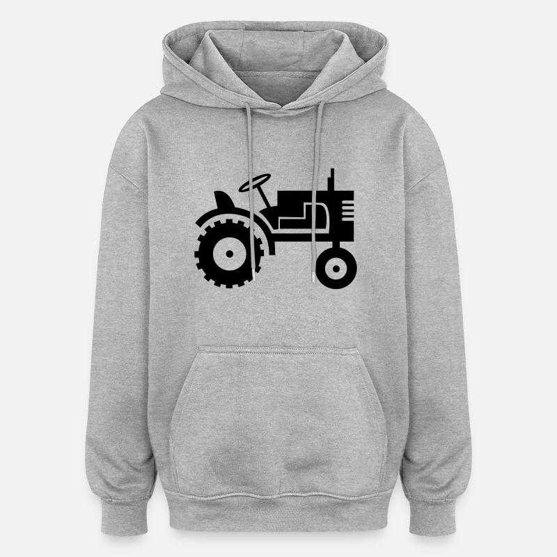 traktor_01 - Sweat à capuche oversize unisexe - gris chiné