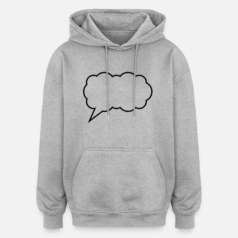 sprechblase cloud - Oversized Unisex Hoodie - Grau meliert