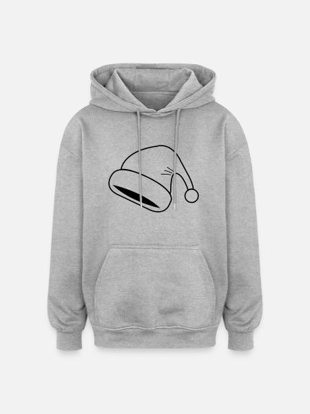 weihnachtsmuetze_001 - Sweat à capuche oversize unisexe - gris chiné