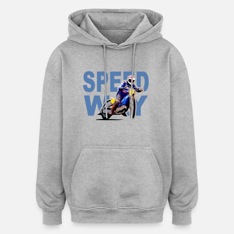 Speedway Racing - Sweat à capuche oversize unisexe - gris chiné