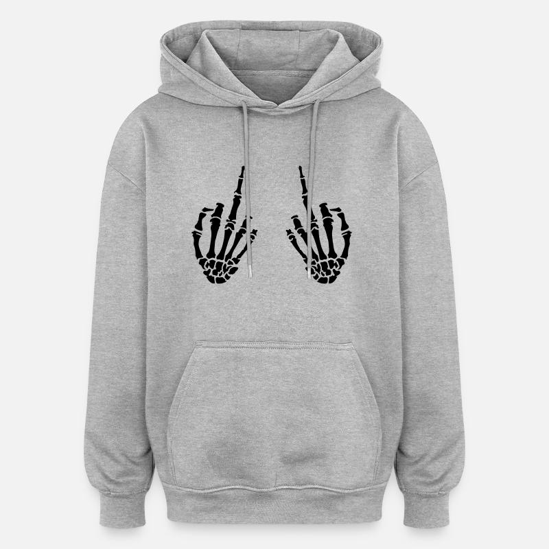 middle fingers design - Oversized Unisex Hoodie - Grau meliert