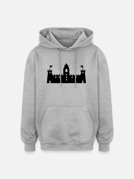 burg_2 - Oversized Unisex Hoodie - heather grey