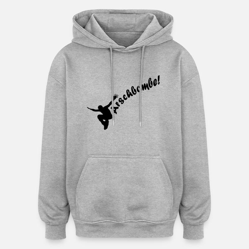 Arschbombe! - Oversized Unisex Hoodie - Grau meliert