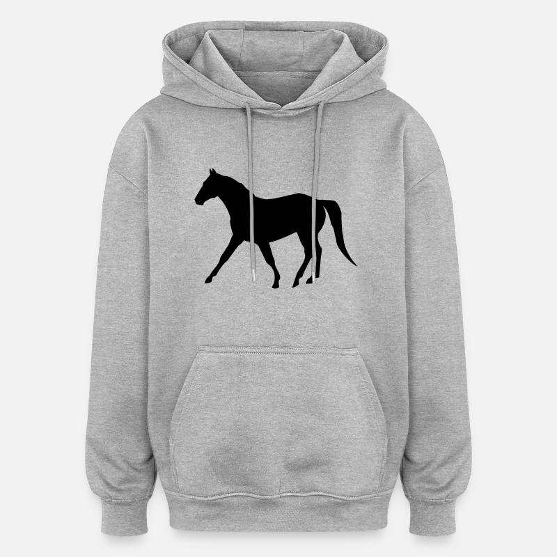 pferd - Sweat à capuche oversize unisexe - gris chiné