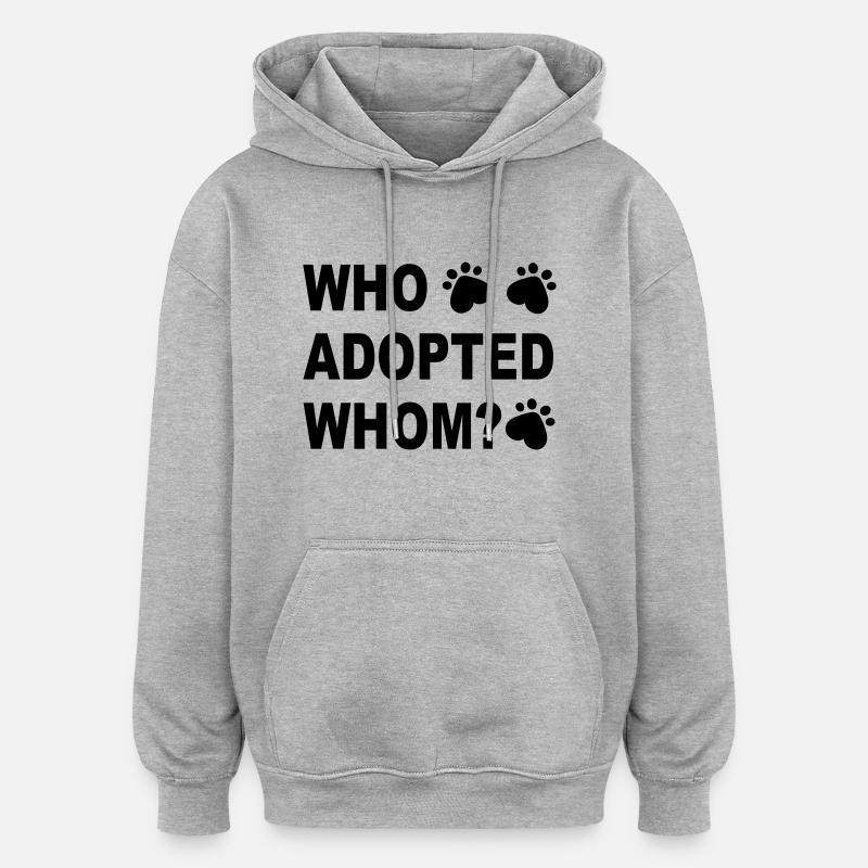 Chien - Sweat à capuche oversize unisexe - gris chiné