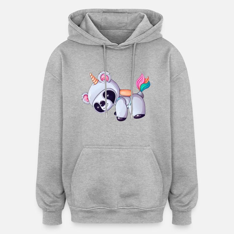 Astronaut Einhorn Koala - Oversized Unisex Hoodie - Grau meliert
