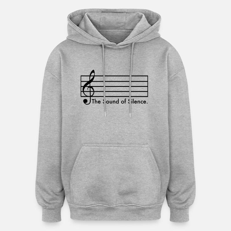 Le son du silence - Sweat à capuche oversize unisexe - gris chiné