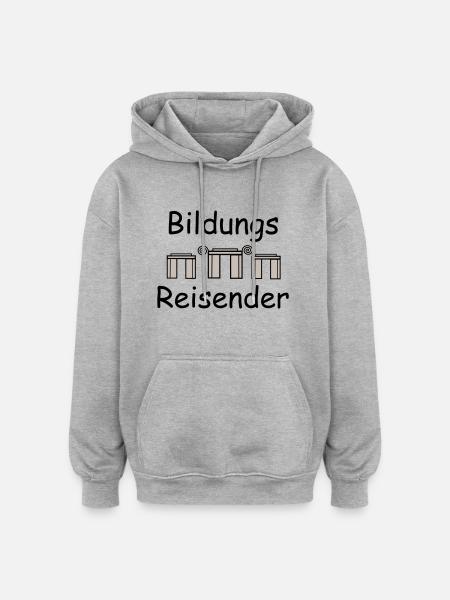 Educational traveller - Oversized Unisex Hoodie - heather grey