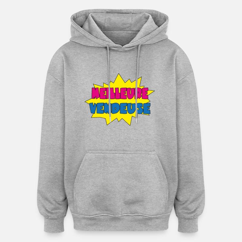 MEILLEURE VENDEUSE - Sweat à capuche oversize unisexe - gris chiné