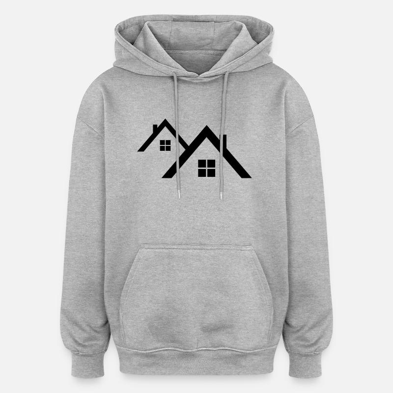 Toit - Sweat à capuche oversize unisexe - gris chiné