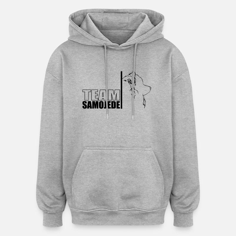 TEAM Chien Samoyède Chien Wilsigns - Sweat à capuche oversize unisexe - gris chiné