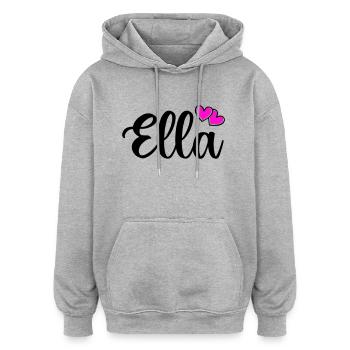 ella name - Oversized Unisex Hoodie - Grau meliert - Vorne - Noah (186cm)