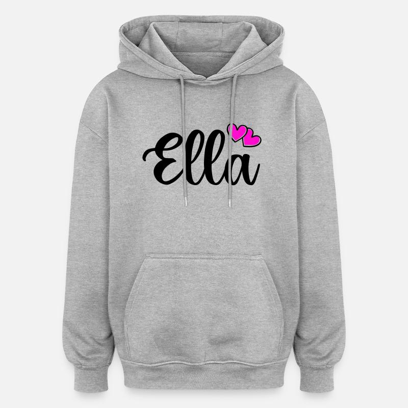Nom d’Ella - Sweat à capuche oversize unisexe - gris chiné