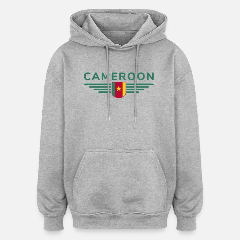 Cameroon Design – Pride and Diversity - Oversized Unisex Hoodie - heather grey