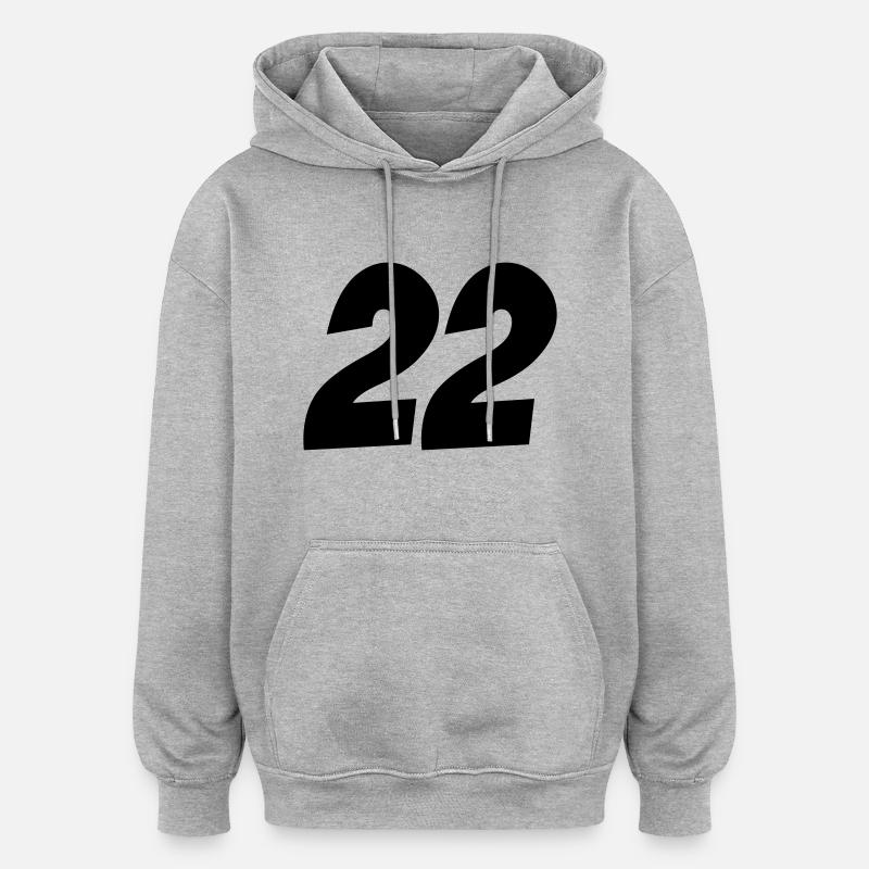 22 - Sweat à capuche oversize unisexe - gris chiné