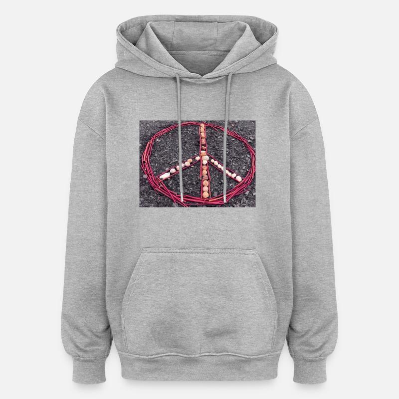 Viable - Sweat à capuche oversize unisexe - gris chiné