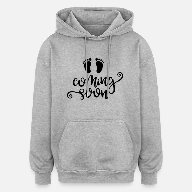 kommt bald - Oversized Unisex Hoodie - Grau meliert