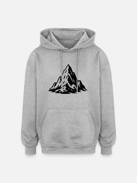 Mountain Symbol Mountain - Oversized Unisex Hoodie - heather grey