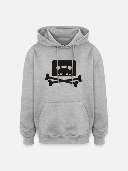 Piratbyrån - Oversized Unisex Hoodie - Grau meliert