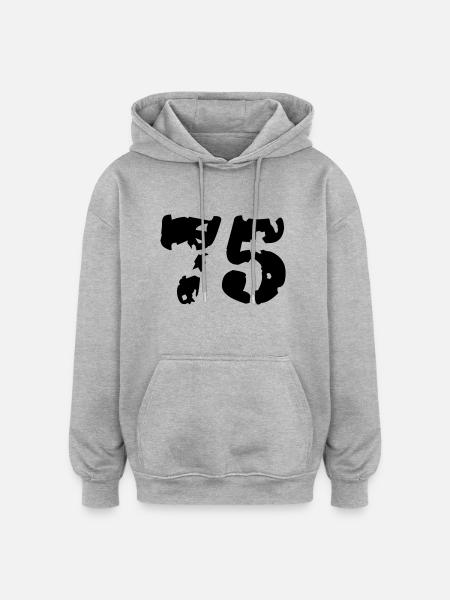 75 - Oversized Unisex Hoodie - Grau meliert