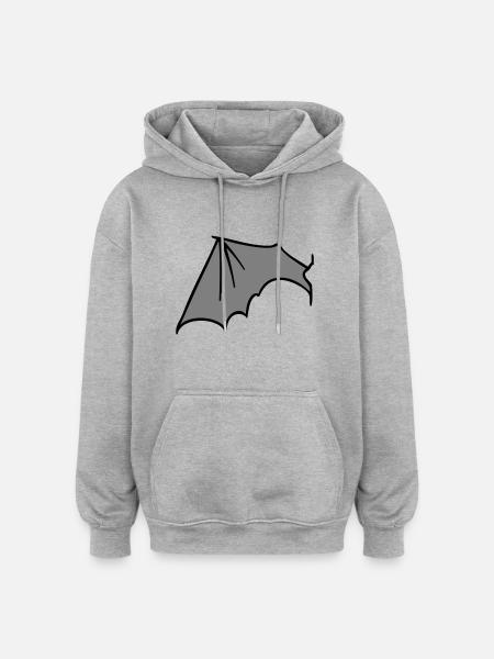 batwing_left_grey - Oversized Unisex Hoodie - heather grey