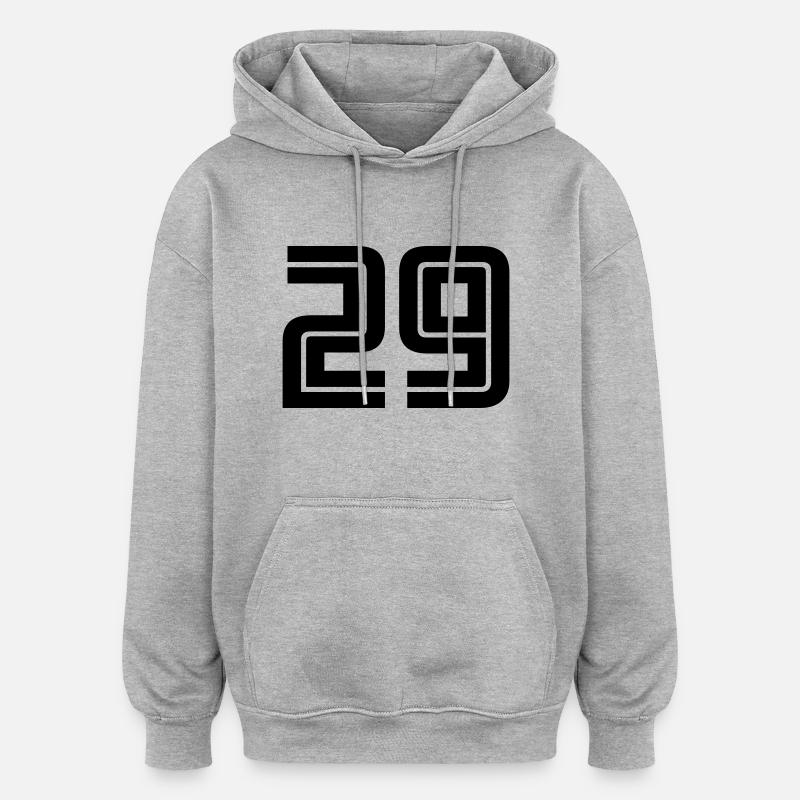 29 - Sweat à capuche oversize unisexe - gris chiné