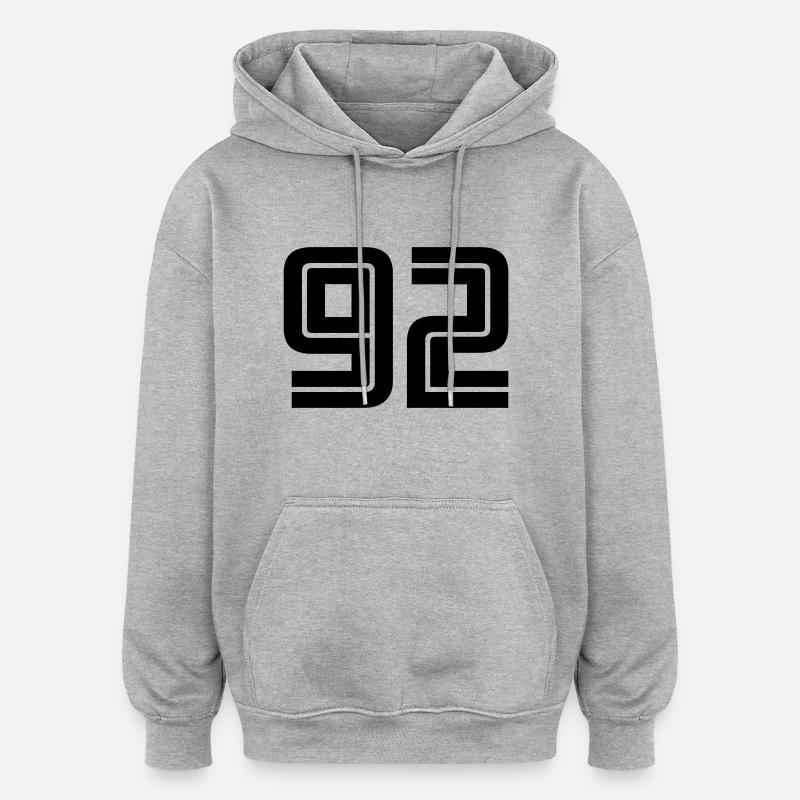 92 - Sweat à capuche oversize unisexe - gris chiné