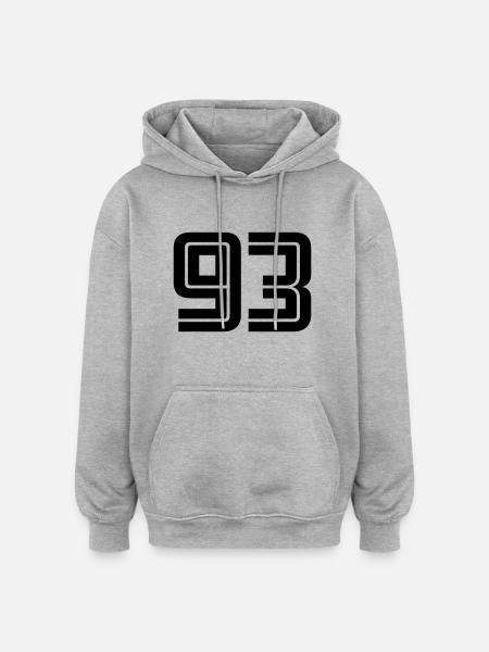 93 - Oversized Unisex Hoodie - heather grey
