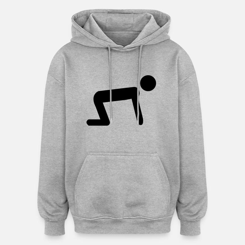 man - Sweat à capuche oversize unisexe - gris chiné