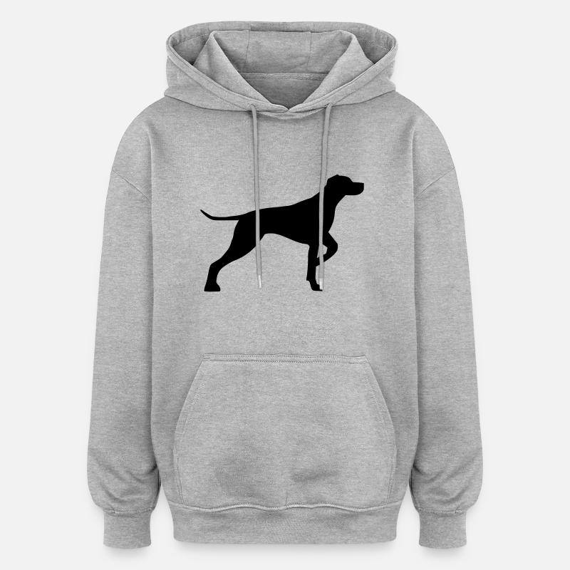 Jagdhund - Oversized Unisex Hoodie - Grau meliert