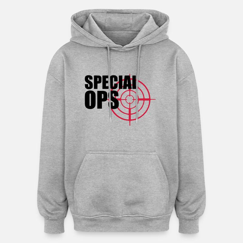 Special Ops crosshairs - Oversized Unisex Hoodie - heather grey